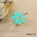 Bohemian Flower Oil Drop Ring - Image 6