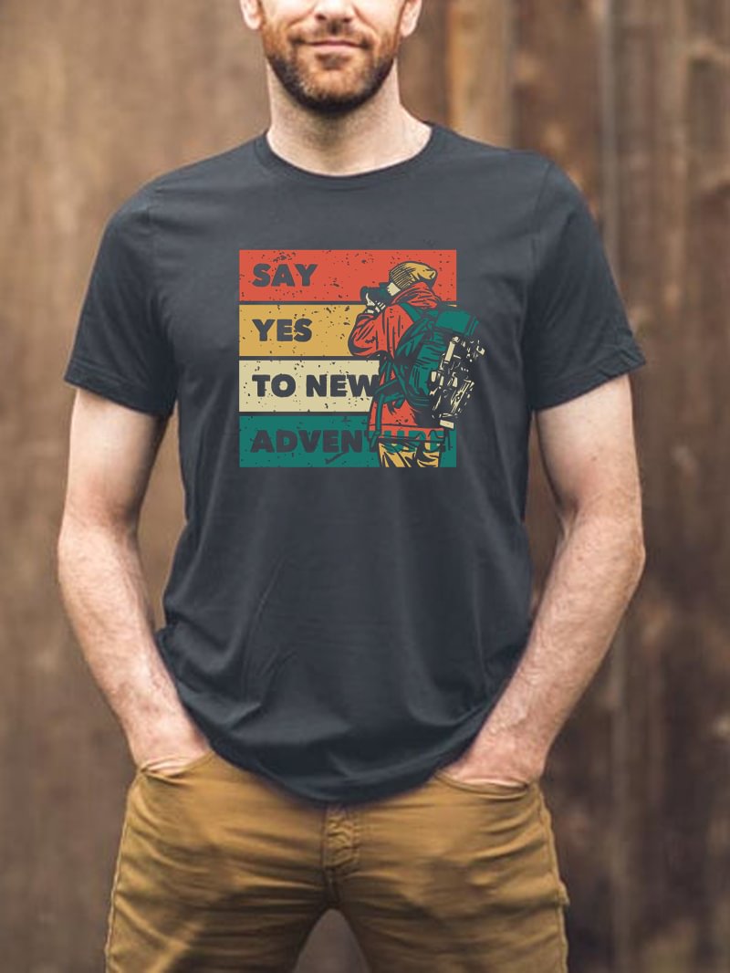 Adventure Slogan Printed Outdoor T-Shirt in  mildstyles