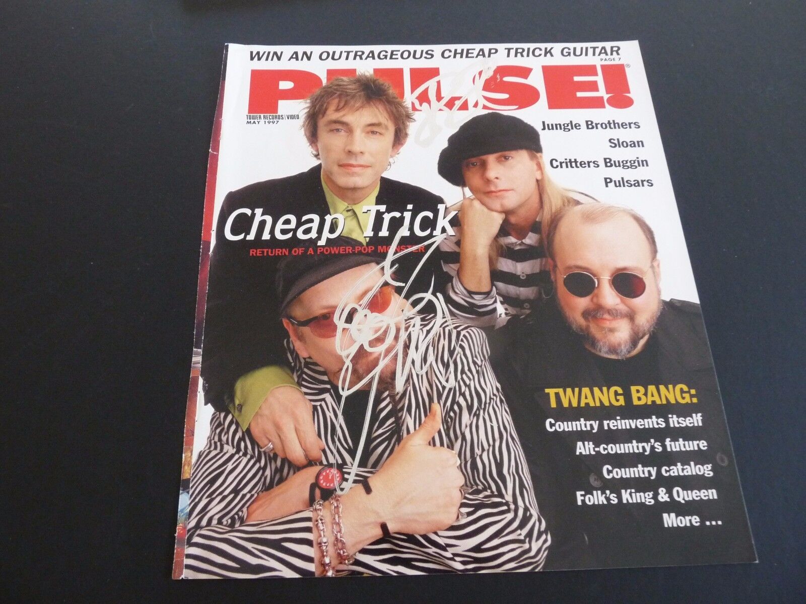 Cheap Trick x2 Signed Pulse Magazine Cover Photo Poster painting PSA Beckett Guaranteed F8