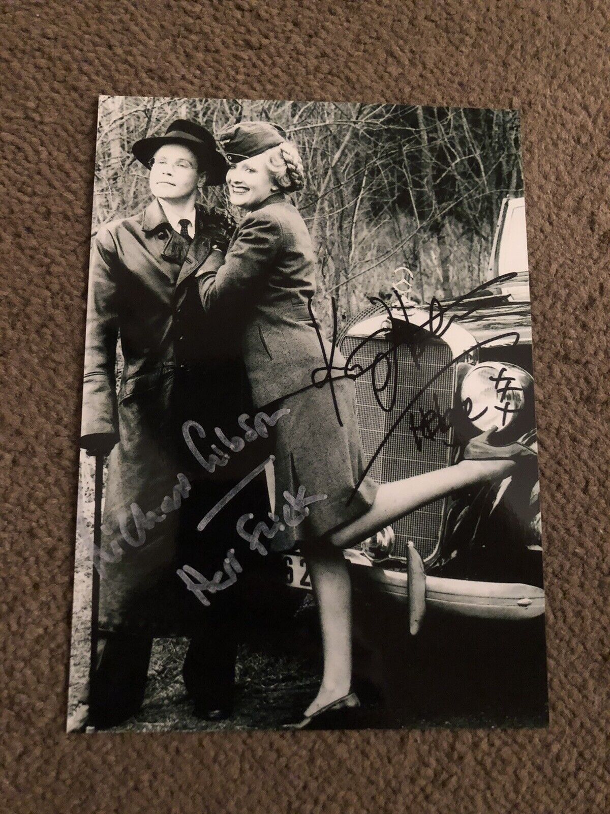 KIM HARTMAN & RICHARD GIBSON (ALLO ALLO) PRESIGNED Photo Poster painting- 7x5”