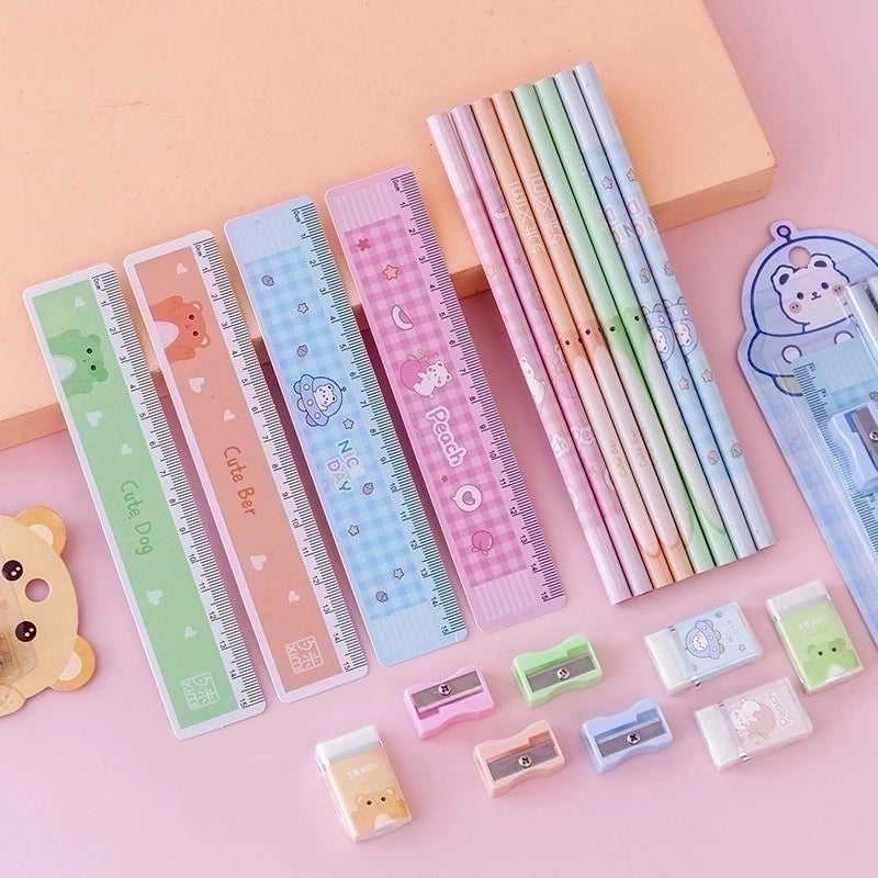 1 Set Bear Class Learning Plastic Wood Cute Pencil