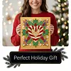 (25x25cm)DIY Pearl Painting Xmas Framed Handmade Pearl Material Art Kit Living Room Decor