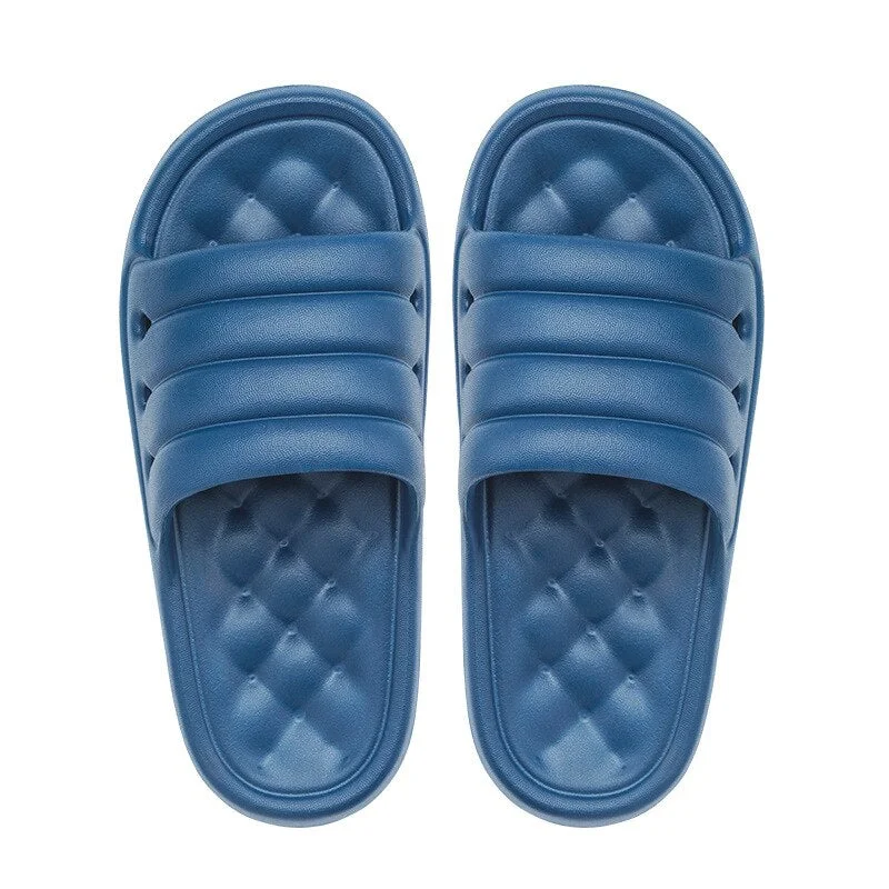 Men's Slippers Sofa Slides Men Sandals Soft Indoor Bath Home Slippers Women Thick Sole Anti-slip Mute Summer Shoes Flip Flops