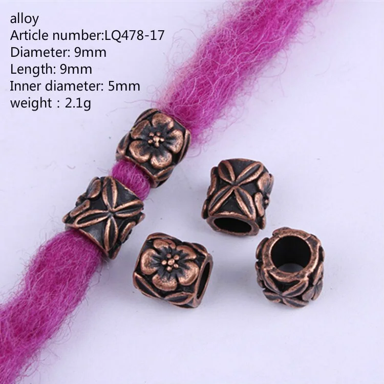 5 Pcs/set Viking Beads 14 Kind Silver Beads for Braiding Dreadlock Hair Decor Cuff Clip Beaded Hair Scrunchies Tibet Bead Tube