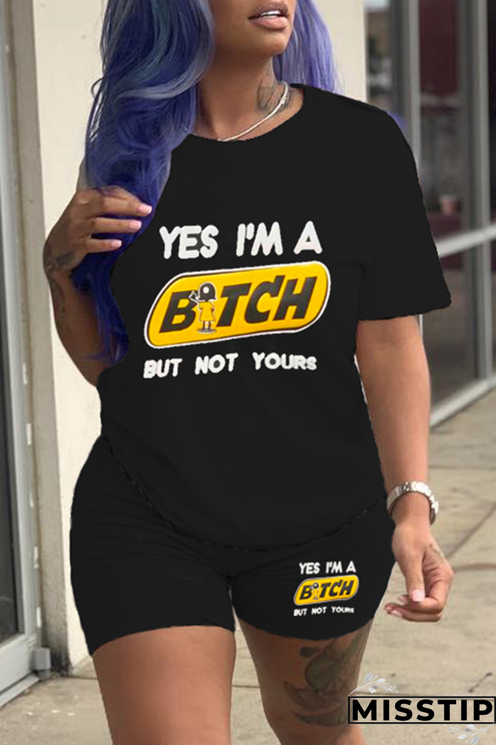 Black Gold Casual Print Patchwork O Neck Short Sleeve Two Pieces