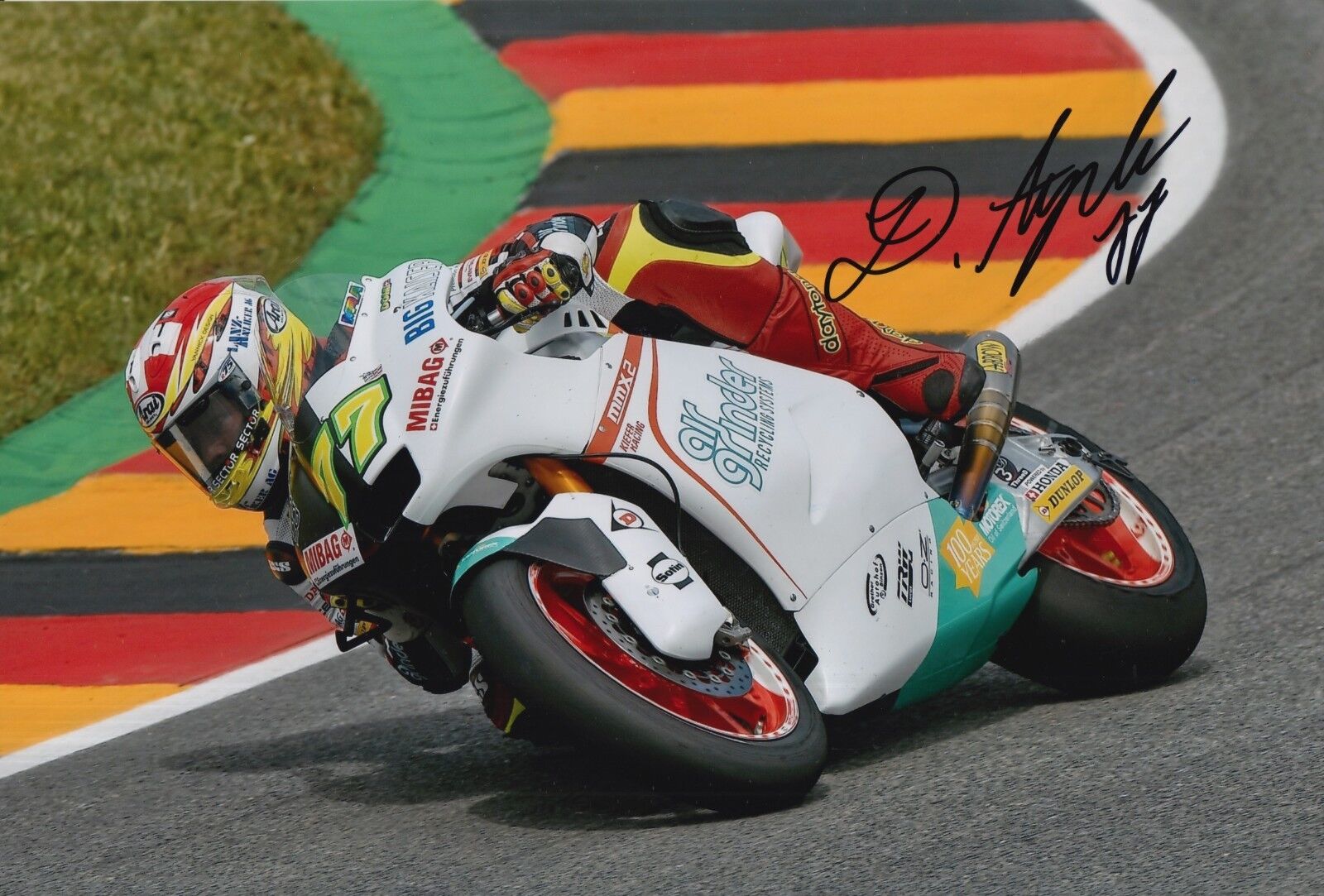 Dominique Aegerter Hand Signed Kiefer Racing 12x8 Photo Poster painting 2017 Moto2 MotoGP 5.