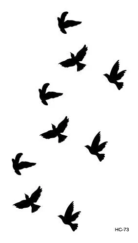 Free Shipping Classic Black Tattoo Waterfproof Fake Temporary Tattoo Sticker Body Cat Star Infinity Bird Small Tattoo 10.5x6cm