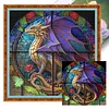 Glass Painting-Pterosaur-11CT Stamped Cross Stitch 40*40cm/15.75*15.75in tapestrymarket