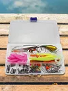 115pcs Fishing Lure Kit Soft and Hard Bait Jig Hooks Sinker Weights Gift for Men