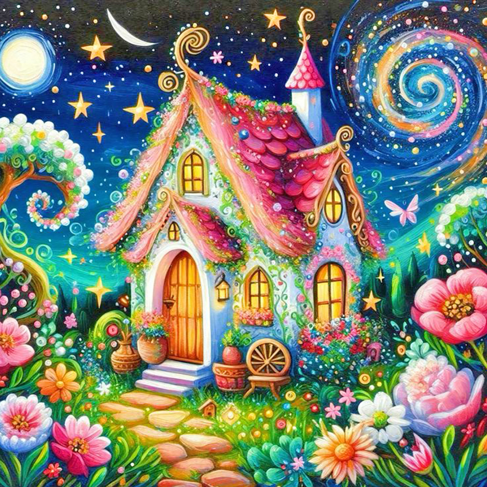 Elf House 40*40cm(canvas) full round drill diamond painting