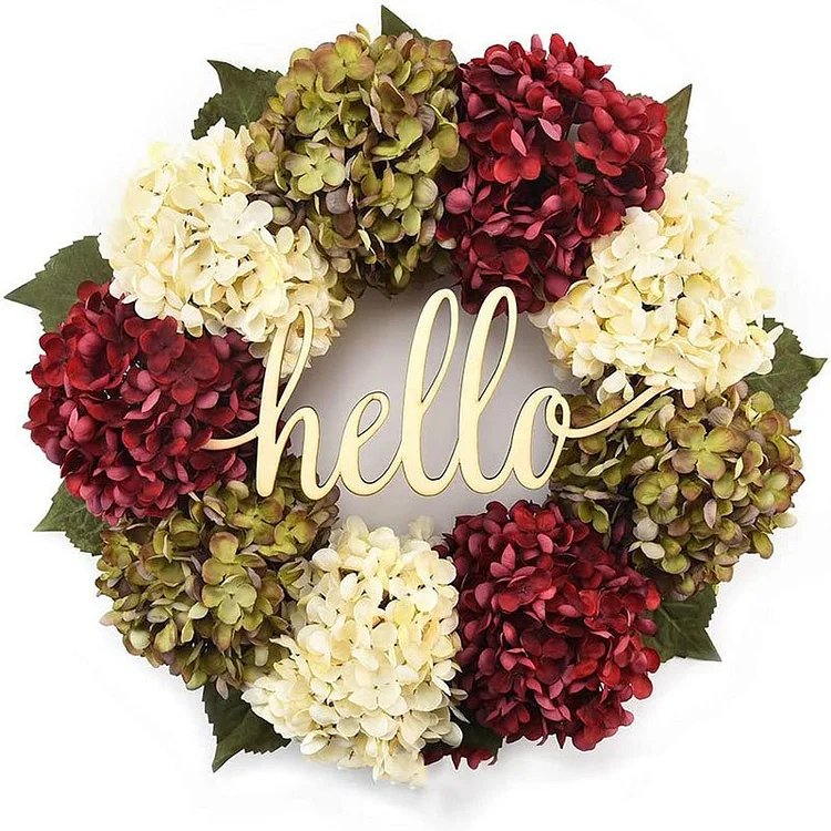 Elegant Hydrangea Wreath Autumn Door Wreath | AvasHome