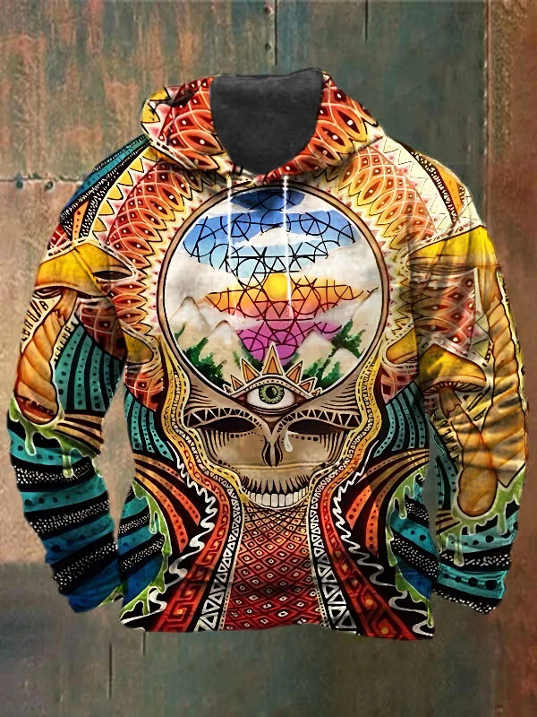 Unisex Skull Print Heavyweight Hoodies