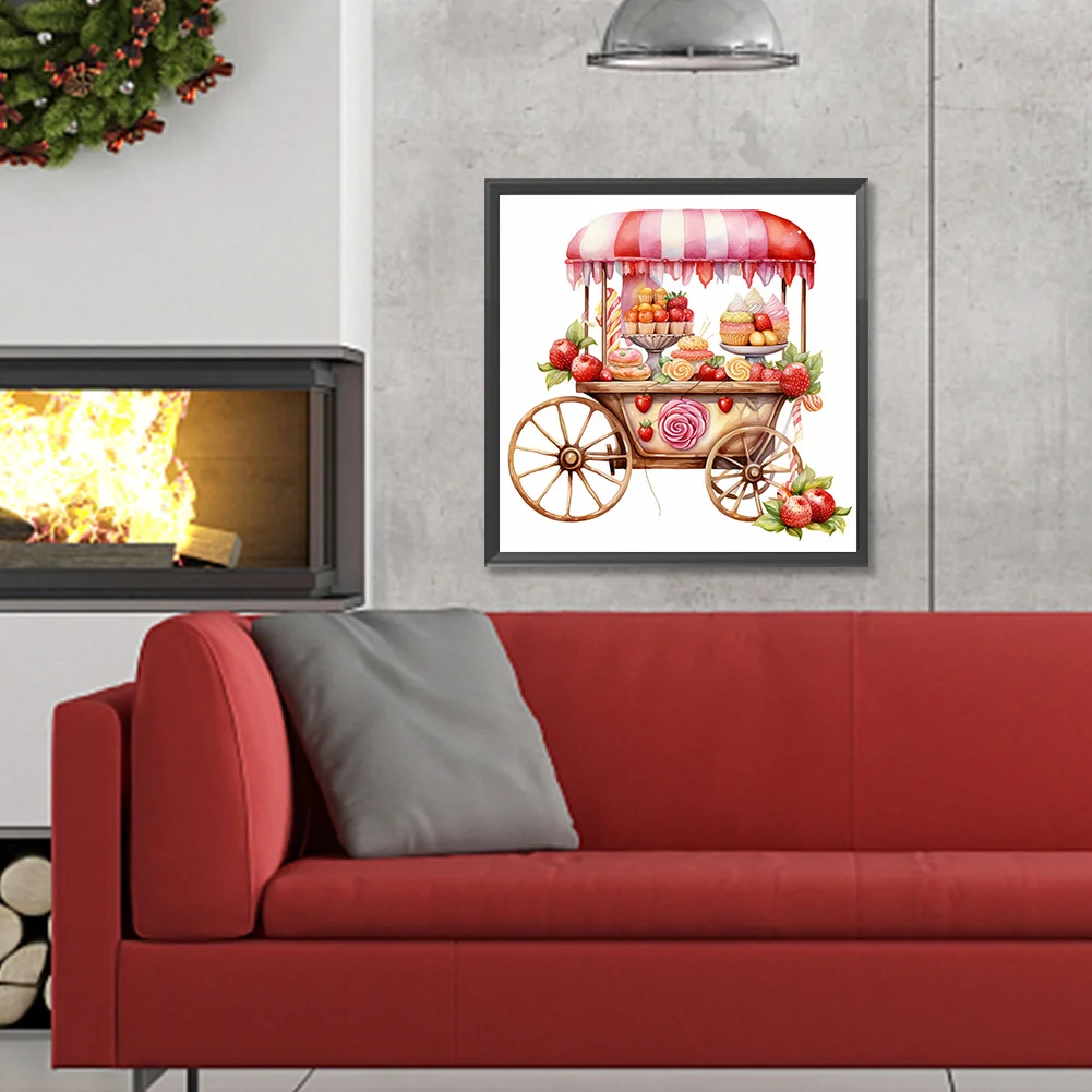 Full Round Diamond Painting 30*30cm - Pink Dessert Shop Cart