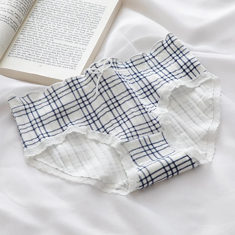 New Women's Cotton Underwear Sexy Lace Panties Fashion Cartoon Comfort Briefs Mid Waist Seamless Underpants Female Lingerie