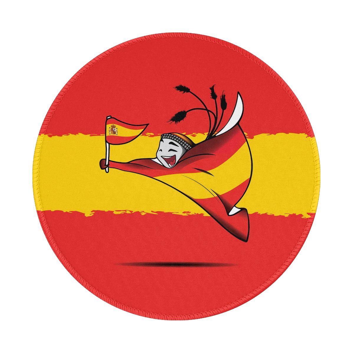 Spain World Cup 2022 Mascot Non-Slip Rubber Round Mouse Pad
