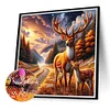 Diamond Painting-DIY Full Round Drill Autumn Elk(40*40CM)
