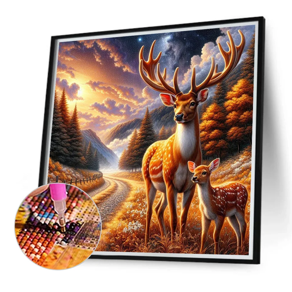 Diamond Painting - Full Round Drill - Autumn Elk(Canvas|40*40cm)