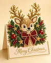 6pcs DIY Merry Chrismas Diamond Painting 3D Greeting Card