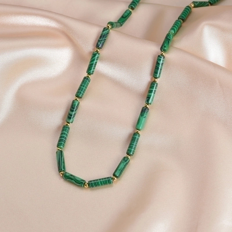 1 Piece Fashion Heart Shape Stainless Steel Natural Stone Plating Necklace