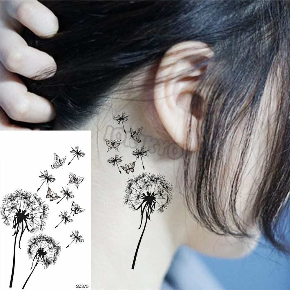 Hummingbird Small Temporary Tattoos For Women Girls Realistic Dandelion Butterfly Fake Tattoo Sticker Minimalist Forearm Tatoos