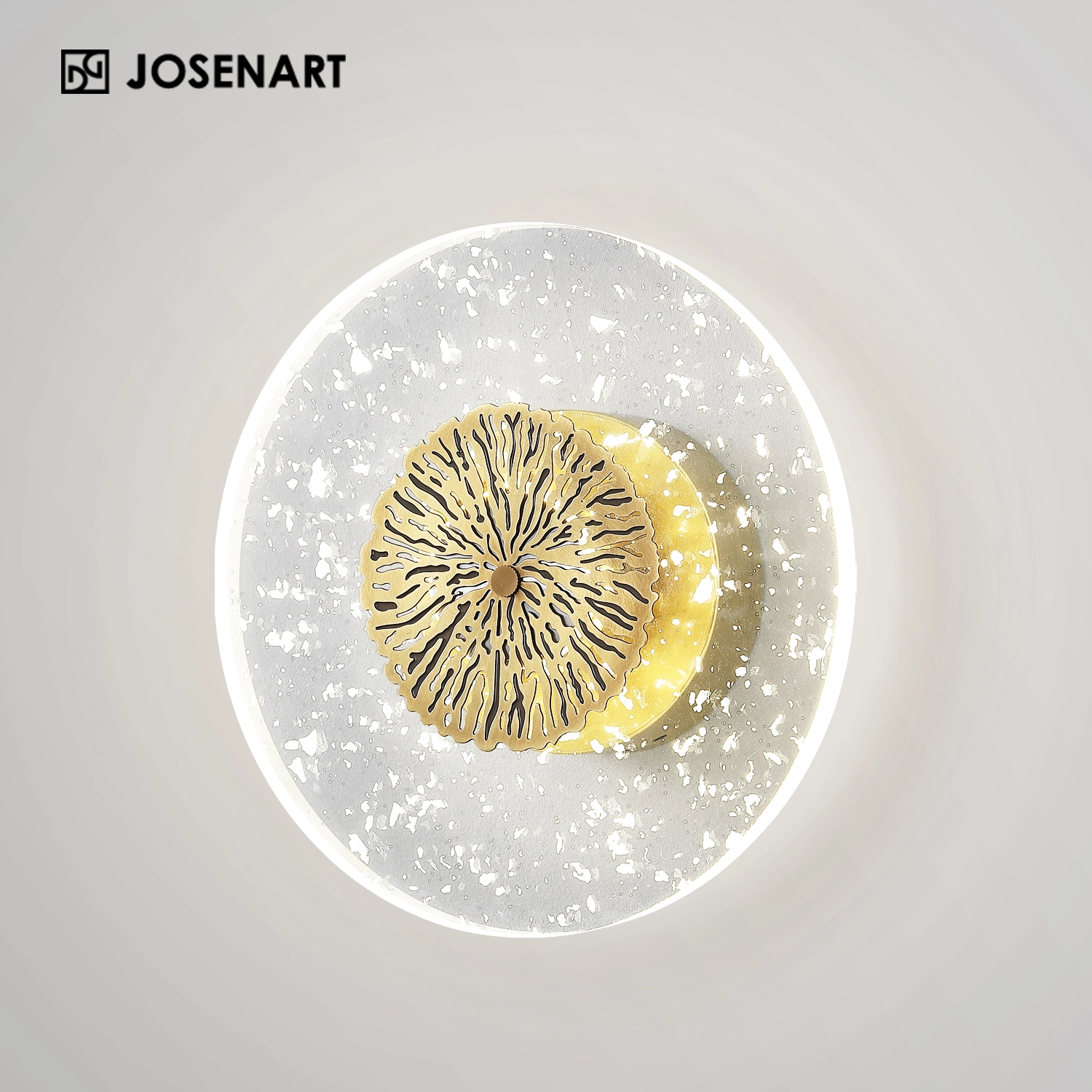 Fabulous Artisan Glass Round Sconce JOSENART Josenart