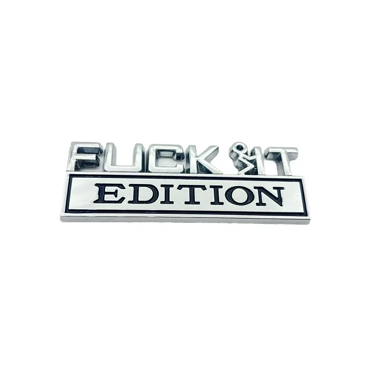 "Fuck IT" Edition Car Emblem (2-Piece Set) &mdash; 3D Exterior Car Badge/Decal