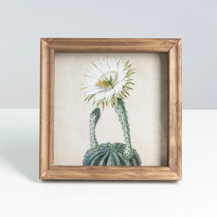 Wooden Cactus Frame Art