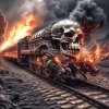 Skeleton Train-11CT Stamped Cross Stitch 40*40cm/15.75*15.75in