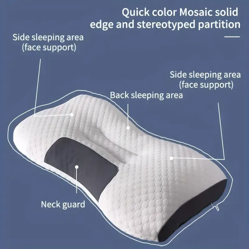 1pc knitted pillow with cervical neck protection sleep massage pillow insert household pillow moisture absorbing breathable antibacterial bedding pillow suitable for living room bedroom home decoration details 6