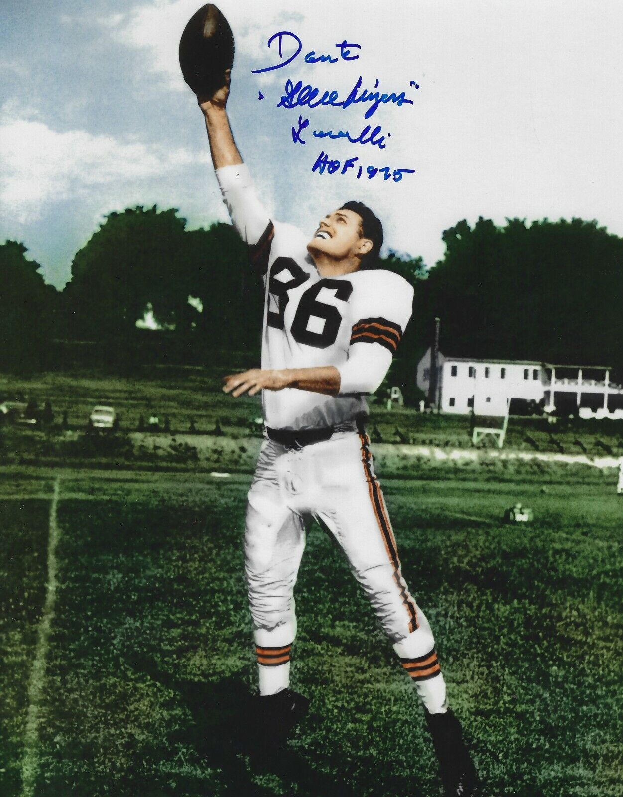 Signed 8x10 DANTE LAVELLI HOF CLEVELAND BROWNS Autographed Photo Poster painting - w/COA