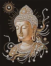 Bouddha-Kit de peinture perl&eacute;e &agrave; faire soi-m&ecirc;me 40x50cm (Cadre non inclus)