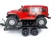 AMK RC Trailer, 1/10 Scale Trailer, Metal 1/10 RC Trailer with RC Trailer Hook Coupler and 1/10 RC Kinetic Winch Strap for 1/10 RC Crawler SCX10 TRX6 Redcat GEN8 TRX4 Upgrades