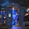 Mysterious Blue Telephone Booth DIY Bookend Model - Handmade Wooden Assembled 3D Bookend