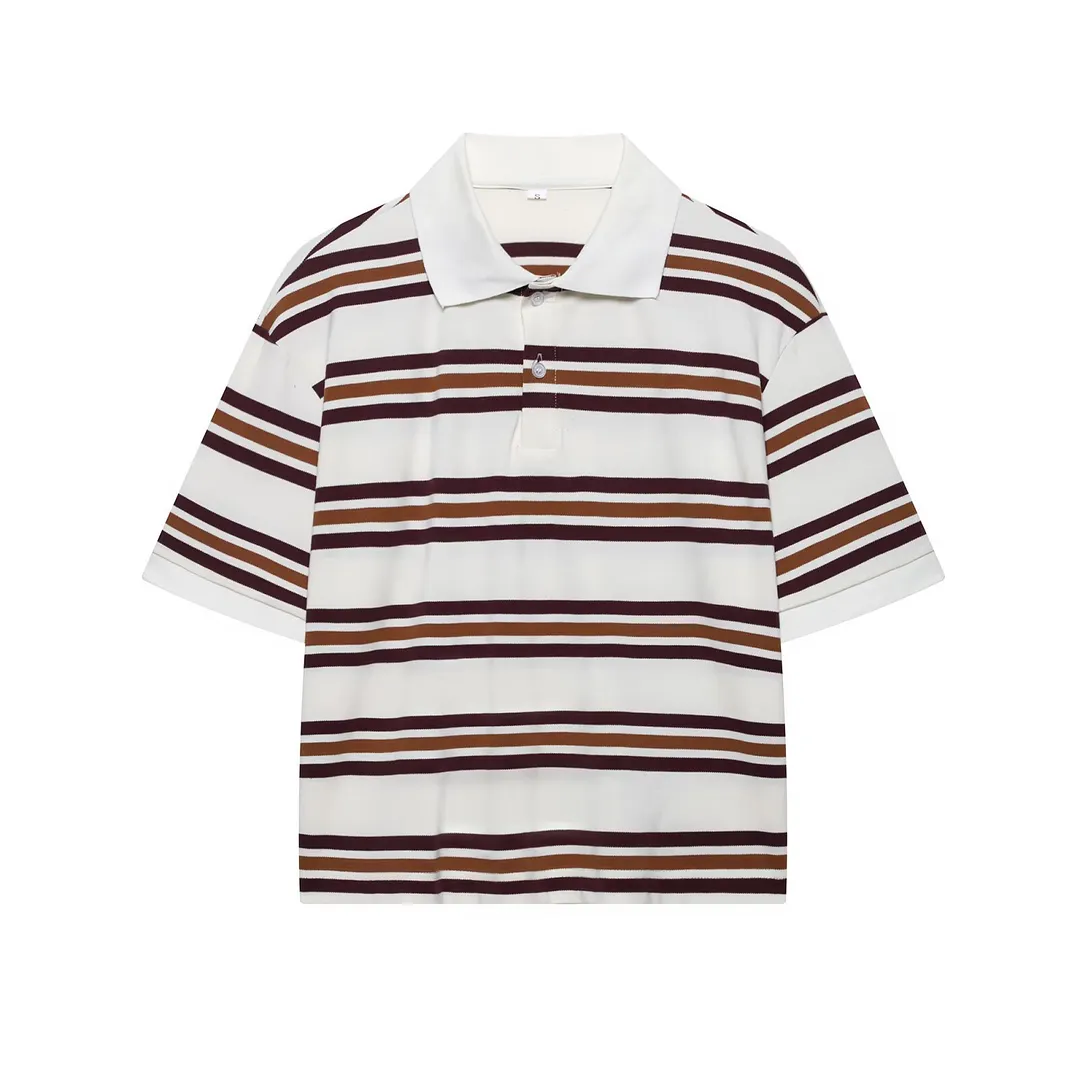 Nigikala Nigikala Striped Short-Sleeved T-Shirt + Low-Rise 100-Fold Skirt 2025 Spring New D79551