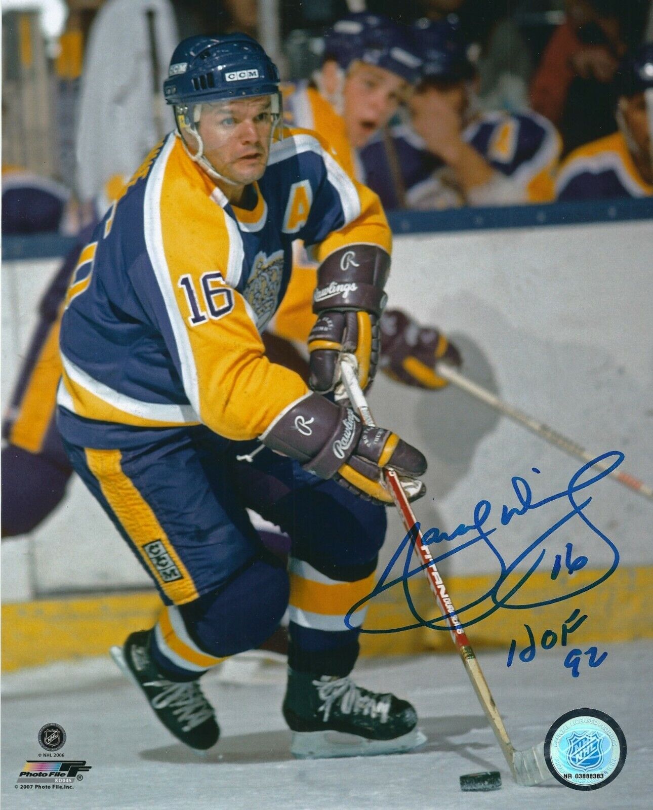 Autographed 8X10 MARCEL DIONNE HOF 92 Los Angeles Kings Photo Poster painting - w/Show Ticket