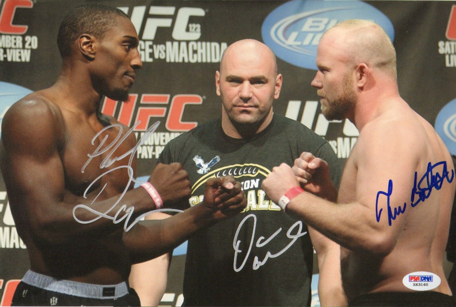 Dana White Phil Davis Tim Boetsch Signed 8x12 Photo Poster painting PSA/DNA COA UFC 123 Picture