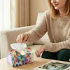 Garden Butterfly DIY PU Diamond Painting Tissue Box Kit Desktop Tissue Holder with Rhinestone Diamond Desk Decorative Tissue Box for Adults Desktop Storage Organizer