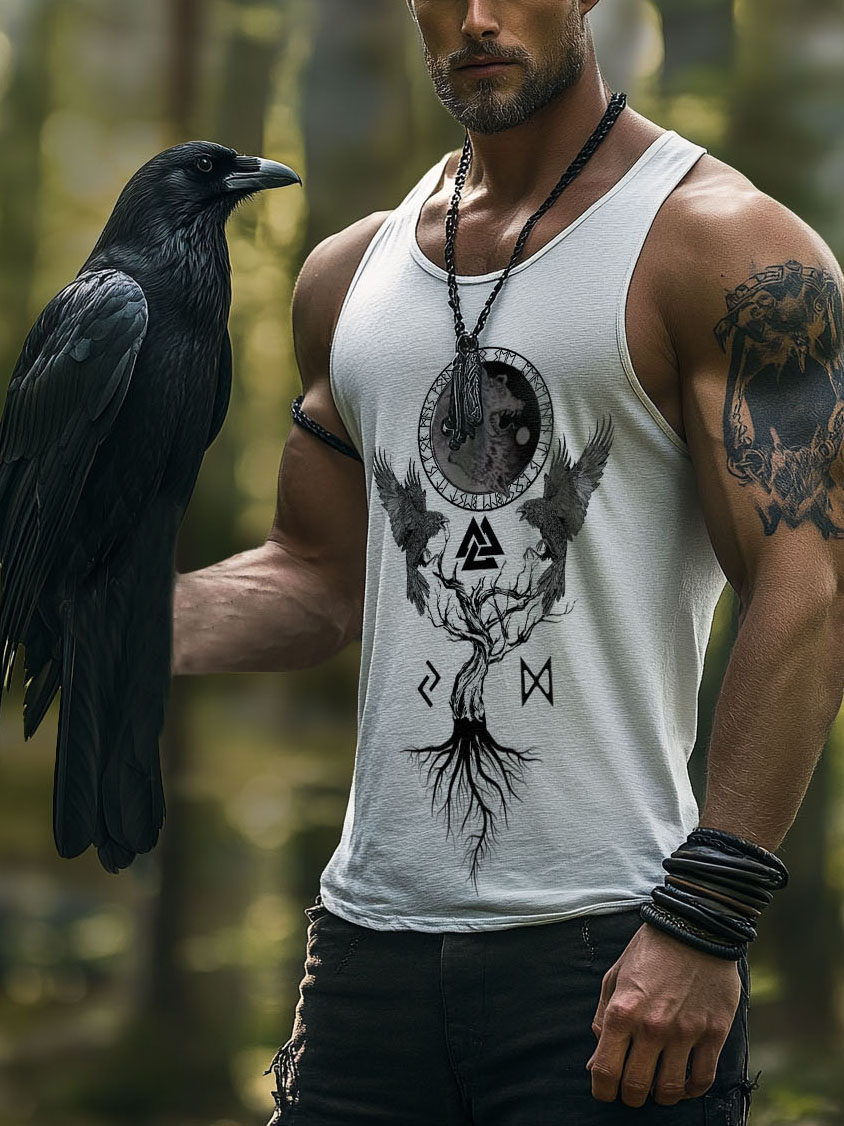 Viking Men's World Tree Graphic Casual Vest / Rvogue / Rvogue