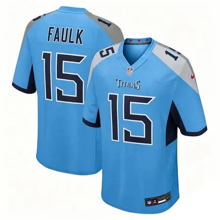Youth Tennessee Titans #15 Keldric Faulk Blue 2026 NFL Draft Game Jersey GGLA