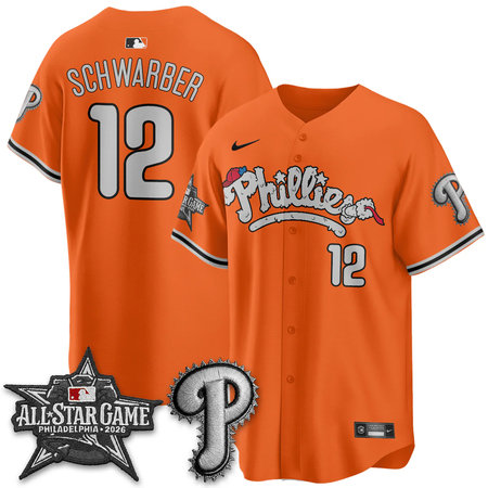 Youth Philadelphia Phillies #12 Kyle Schwarber Orange 2026 MLB All-Star Jersey