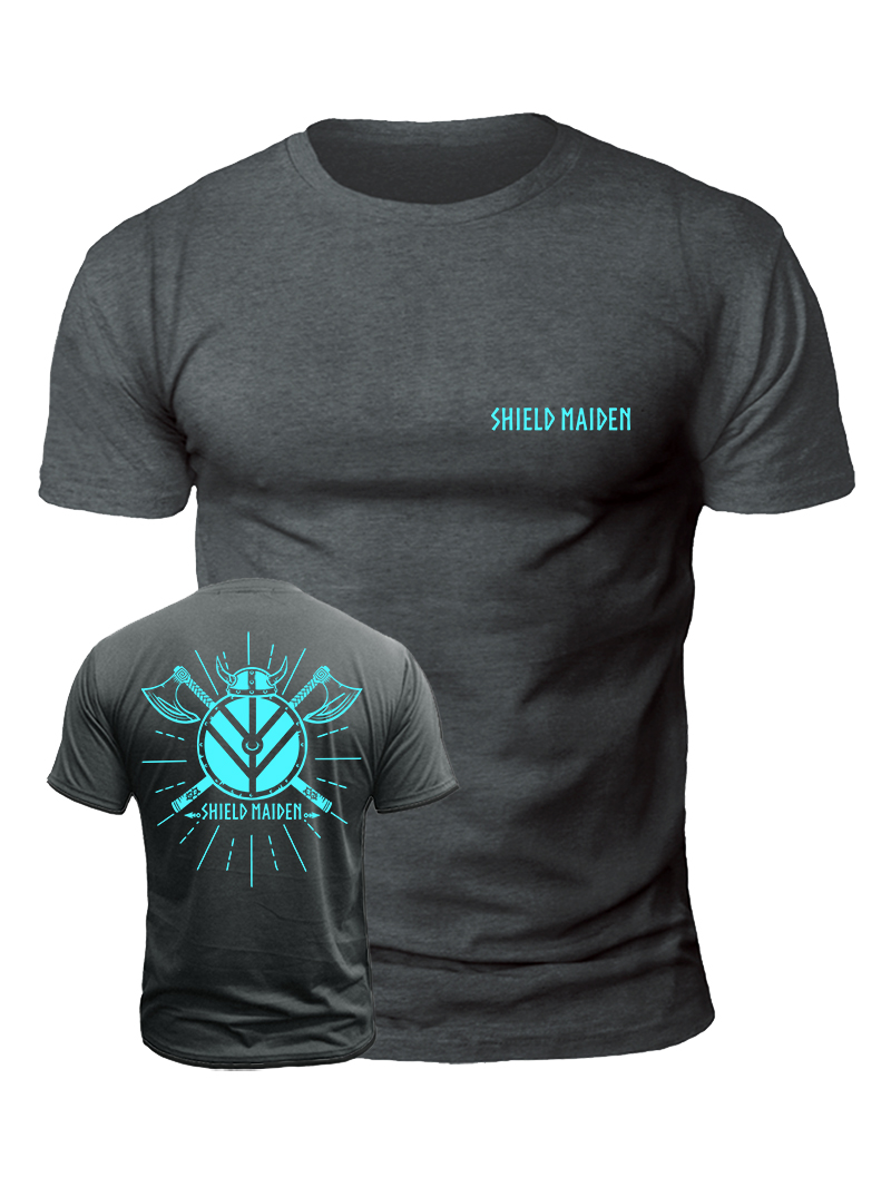 Men's Shield Maiden Print Casual Short Sleeve T-shirt
