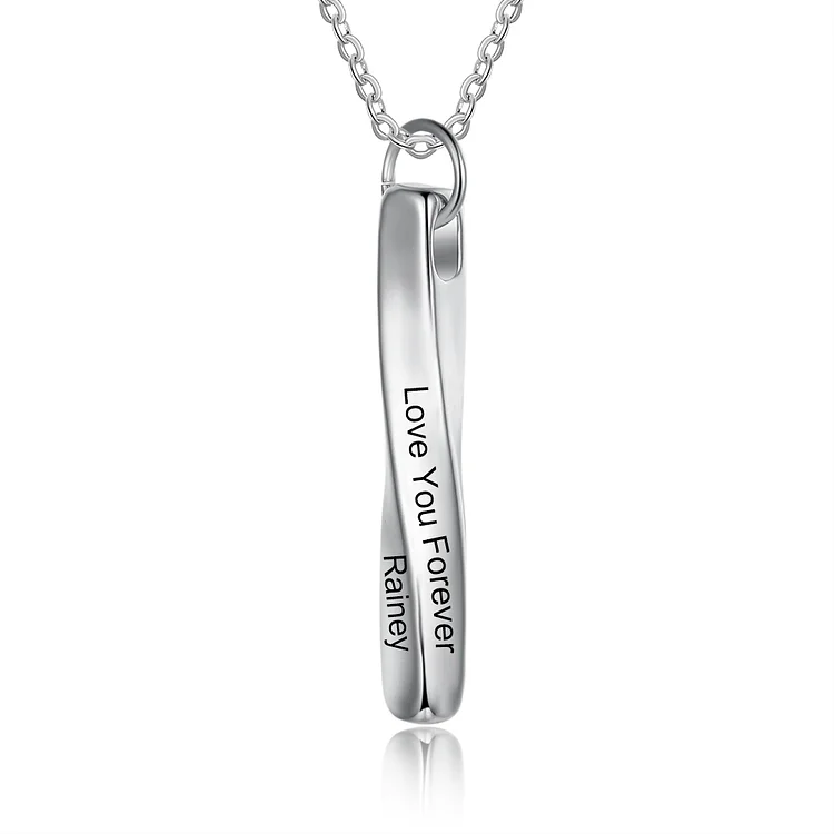 Personalized 4 Side 3D Bar Necklace Vertical Name Bar Necklace Gift