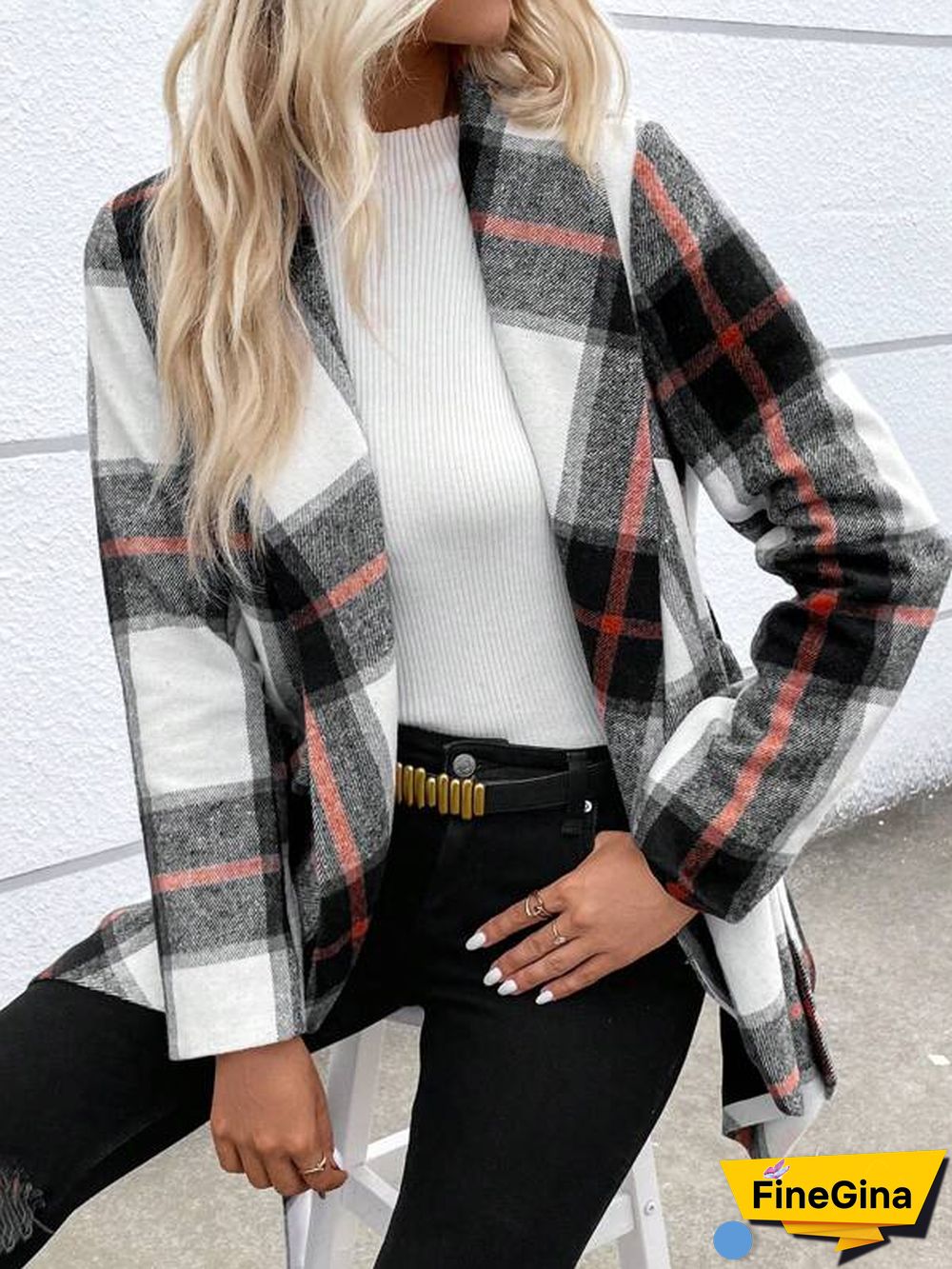 Modern Long Sleeve Plaid Outerwear