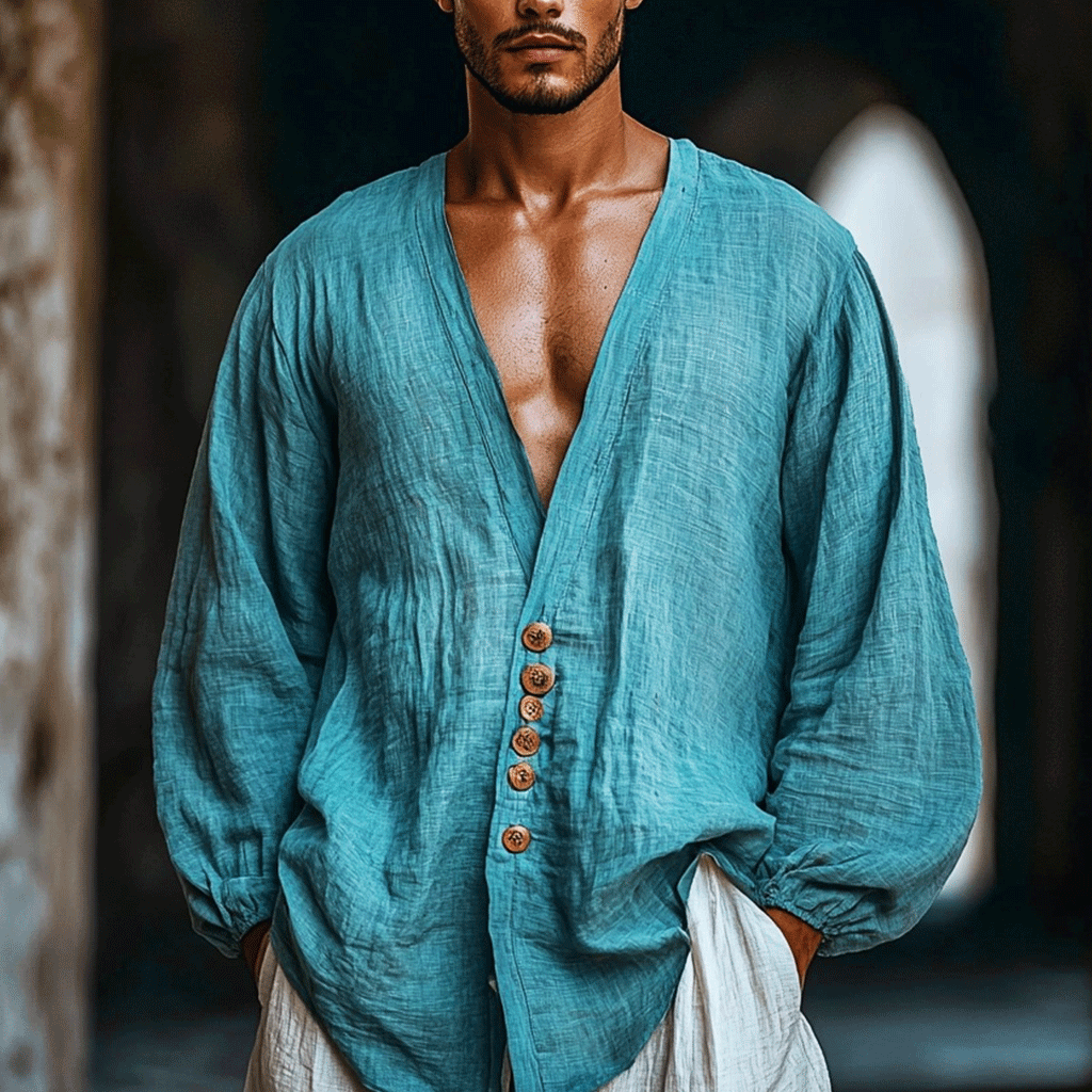 Men's Linen Shirt-inspireuse
