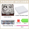 Wooden DIY Black White Cat Diamond Painting Kit Note Box with 160 Papers Gifts