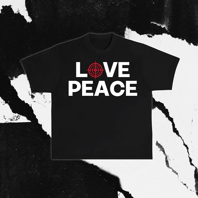 Casual Love And Peace Printed 100% Cotton Short Sleeve T-Shirt