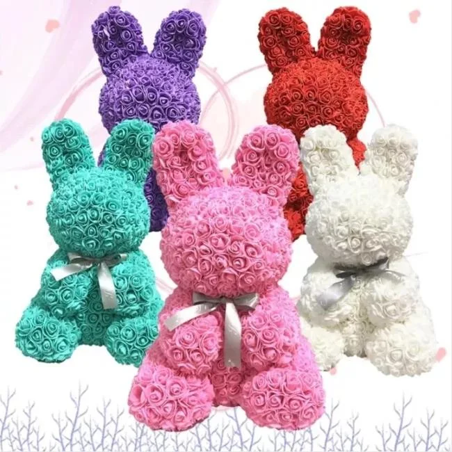 Enchanted Forever Rose Bunny Rabbit Valentine's Day Immortal Gift Box Confession Rabbit Plush