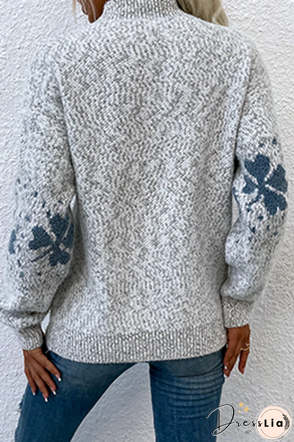 Casual Snowflakes Basic Half A Turtleneck Tops