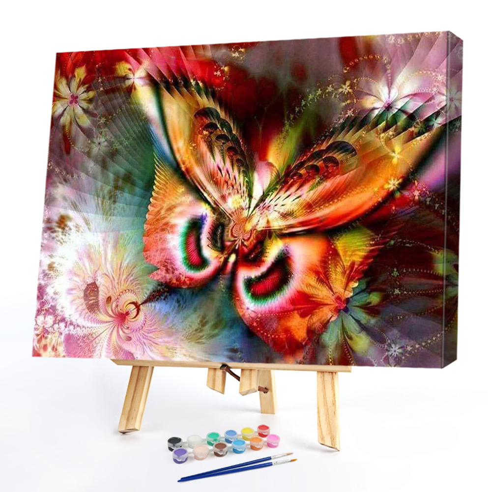 

50*40CM - Paint By Numbers - Colorful Butterfly, 501 Original