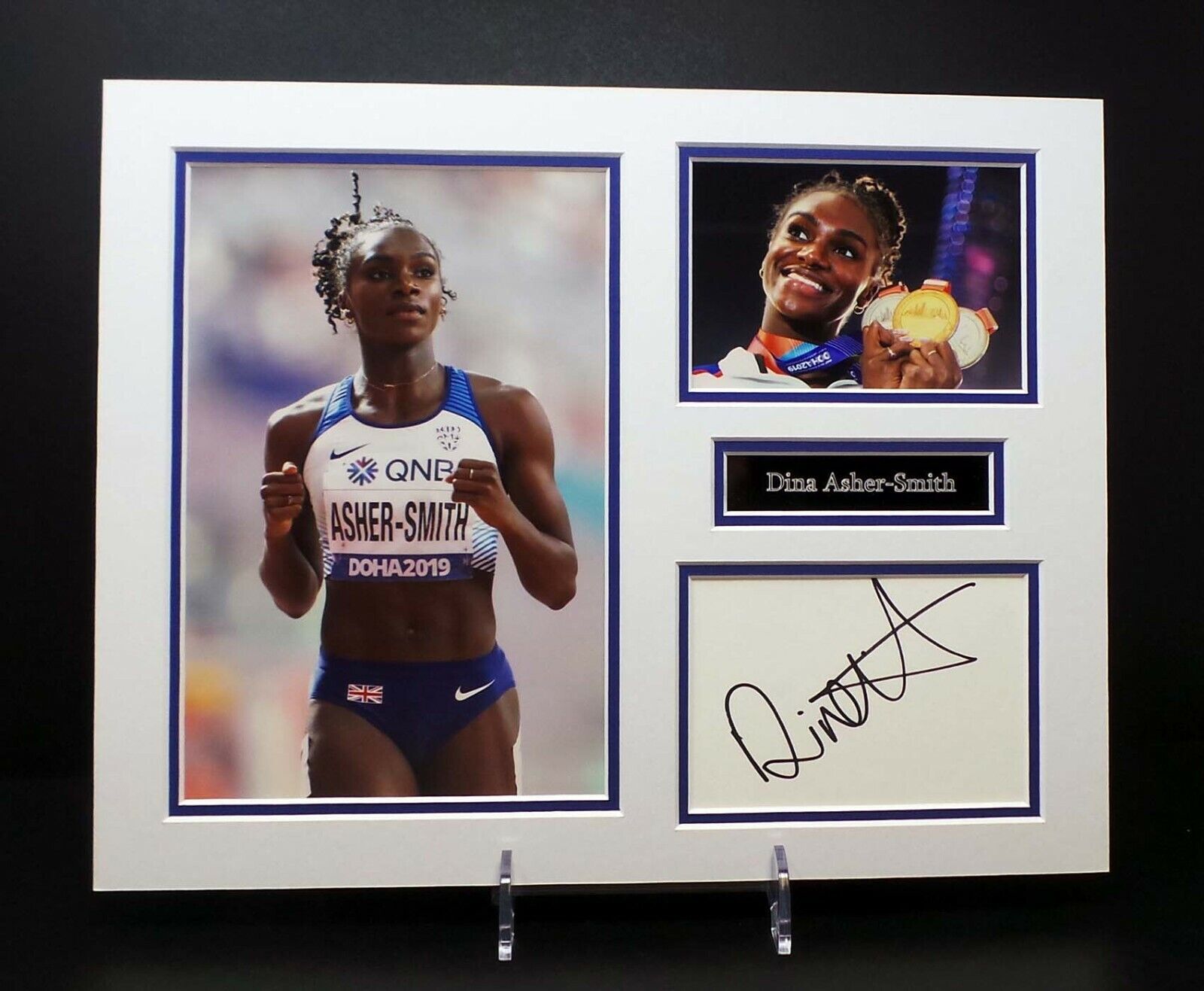 Dina ASHER-SMITH Signed Mounted Photo Poster painting Display AFTAL RD COA British Olympic Great